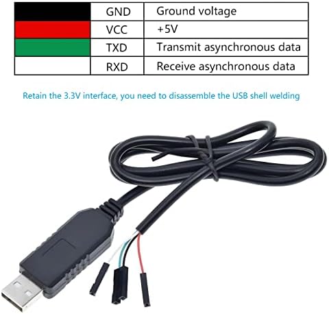 WWZMDIB PL2303HX USB ל- TTL כבל יציאה סידורית 4 שקע נקבה PIN （1M/39.37IN Converter Converter