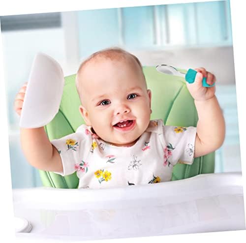 1 סט מזלג כפית תינוק חליפת תינוק האכלת כלים נירוסטה סט קל משקל אכילת כפית נירוסטה כלי הגשה נירוסטה מזלג ירוק