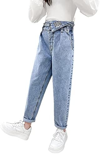 רולנקו בנות התלקחות ג 'ינס פעמון תחתון רחב רגל ג' ינס מכנסיים בבאגי מכנסיים ילדים בגדי עבור 3-14 שנים