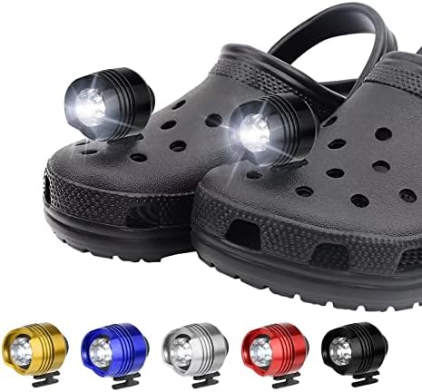 פנסים עבור קרוקס - 2 יחידים קרוקס פנסים לנעליים, אורות קרוק אטומים למים IPX5 קליפ לקישוט נעליים,