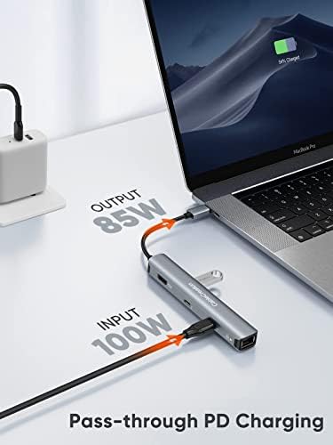 מתאם ריבוי רכזת USB C, צרור רכזת USB-C של CableCreation 6-in-1 עם מתאם DVI ל- HDMI, דו-כיווני דו כיווני זכר לממיר