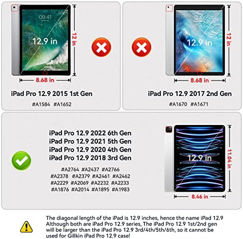 Gillkin iPad Pro 12.9 מקרה 6/5/4/3 דור 2022/2021/2020/2018: דק מעמד עור Folio Cover Tablet Case עבור
