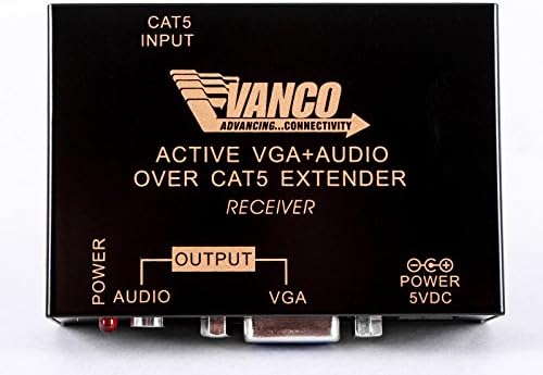 Vanco 280544 VGA מעל CAT5E/CAT6 Extender עם שמע