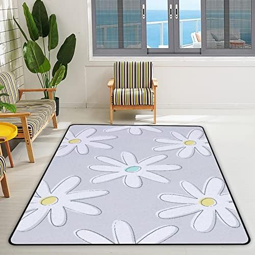 זוחל שטיח מקורה משחק מחצלת קמומיל פרחוני לסלון חדר שינה משתלת חינוכית חינוכית שטיחים שטיחים 80x58in