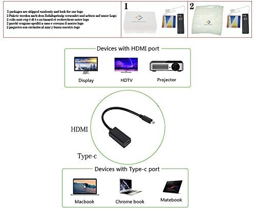 USB סוג C ל- HDMI מתאם USB 3.1 USB-C ל- HDMI מתאם זכר לממיר נקבה עבור MacBook/Huawei Matebook/Smasung