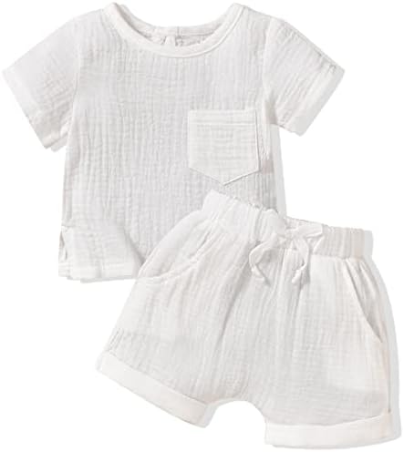 אסטריל יילוד תינוק תינוק תינוקות בגדים פשתן 2 יחידות תלבושות קיץ