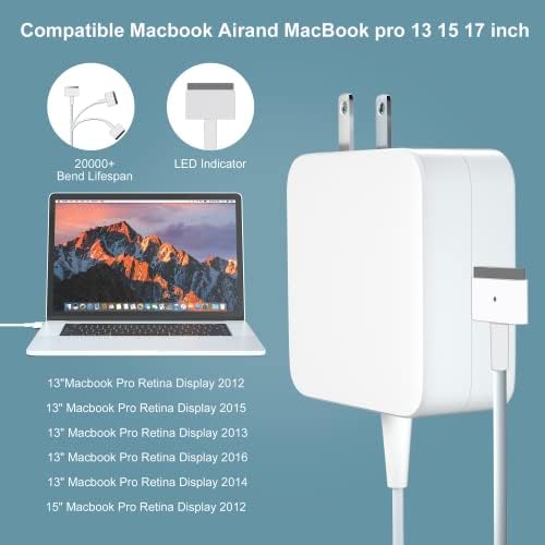 Mac Book Pro Charger 85W T-TIP מתאם כוח תואם ל- Mac Book Pro 17/15/13 אינץ '
