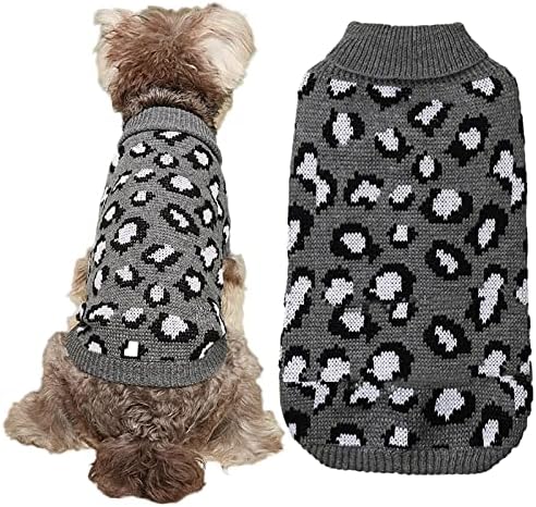 קפוצ'ון כלב חם בחורף בגדי סוודר נמר חיות מחמד בגדים חמים ורכים סרוגים כלב סתי