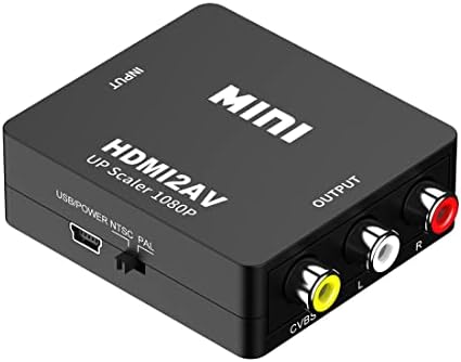 CUXNOO HDMI למתאם RCA, המיר HDMI ל- 1080 RCA AV עבור HDTV, DVD, Blu-ray, Xbox, PS4 ועוד