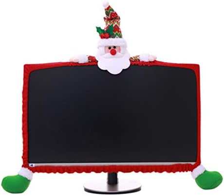 אספקת ריפוד חג המולד מחשב צג כיסוי חג המולד גבול כיסוי מגן אלסטי מחשב נייד מחשב כיסוי, סנטה איל שלג, 25-35 אינץ