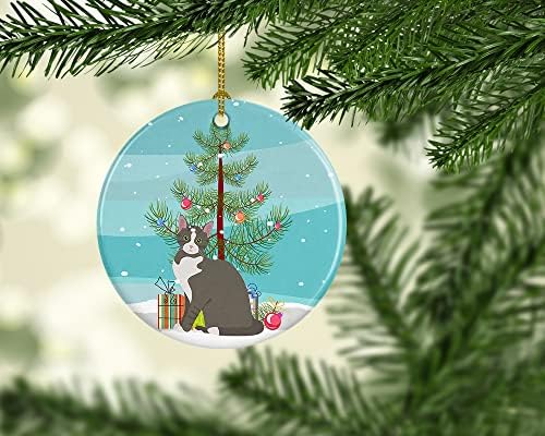 אוצרות קרוליין CK4749CO1 חתול שורטאיר ברזילאי קישוט קרמיקה לחג המולד, קישוטים לעץ חג המולד, קישוט תלוי