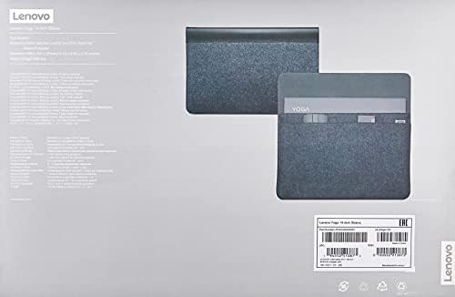 שרוול מחשב נייד של Lenovo Yoga למחשבים בגודל 14 אינץ ', עור וצמר, סגירה מגנטית, כיס אביזר, GX40x02932, שחור