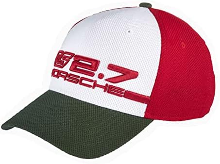 פורשה רופי 2.7 אוסף בייסבול כובע עם אבזם אדום / לבן / זית מתכוונן 5-פנל כובע מירוץ הלבשה