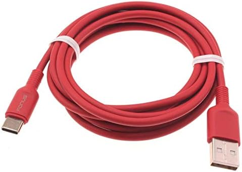 6ft כבל USB -C אדום מטען אדום חוט חשמל סוג C תואם למוטוטולה מוטו G Play - Moto G Power - Moto G Power - Moto G