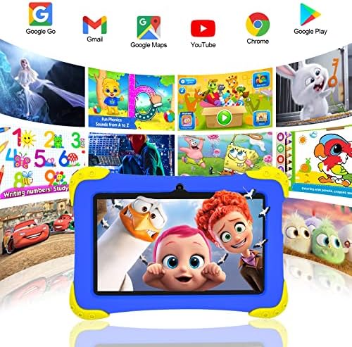טאבלט Seekoko לילדים, טאבלט לילדים 7 אינץ 'אנדרואיד 12 טבליות פעוטות Quad Core 32GB Google Play, אפליקציית