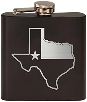 טקסס מדינת דגל מתאר נירוסטה בקבוקון פרימיום מט שחור מתנה נהדרת בשבילו אבא אב טקסני טקסס