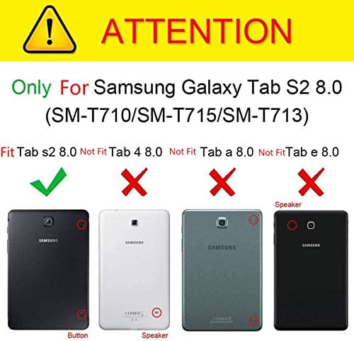 Galaxy Tab S2 8.0 מארז, DTECK FOLIO Stand PU עור מגן עם שינה אוטומטית/מחזיקי כרטיסי Wake מחזיקי