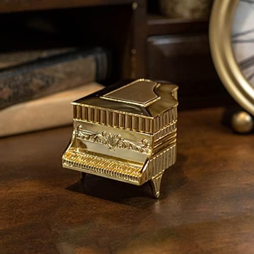 טון זהב של האלו זהב גרנד פסנתר בצורת מוסיקה מוסיקה קופסת תכשיטים