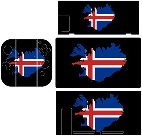 דגל מפה של איסלנד מגן מדבקות מלא לעטוף סרט מדבקת כיסוי תואם עם נינטנדו מתג