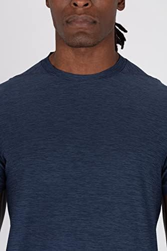 שכבה 8 2 מארז חולצות אימון לגברים - כושר יבש מנדף לחות טק ביצועים אתלטיים ריצת חדר כושר חולצות