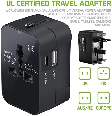 Travel USB פלוס מתאם כוח בינלאומי תואם ל- MuryKool Leo Jr. S4005 עבור כוח עולמי לשלושה מכשירים