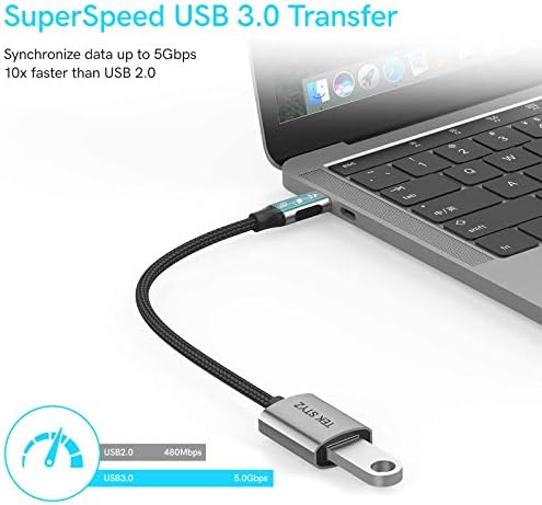 מתאם Tek Styz USB-C USB 3.0 תואם ל- LG 15Z95P-K.AAB6U1 OTG Type-C/PD זכר USB 3.0 ממיר נקבה.