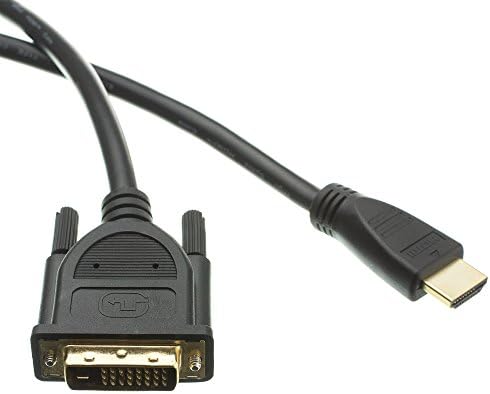 כבל מתאם HDMI ל- DVI, HDMI זכר לזכר DVI, CL2 בקיר מדורג, מחברים מצופים זהב, שחור, HDMI ל- DVI מתאם צג דיגיטלי