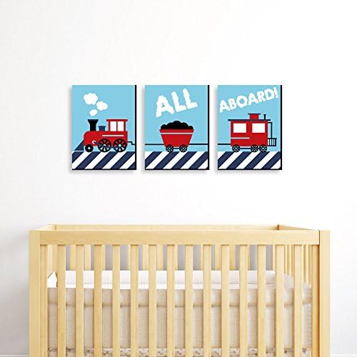 נקודה גדולה של אושר מעבר רכבת - רכבת קיטור תינוק משתלת קיר אמנות וקישוטי חדר ילדים - רעיונות למתנה
