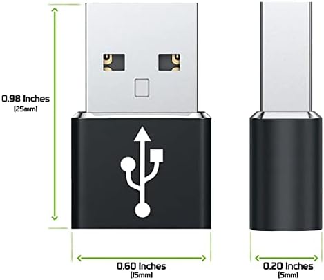 USB-C נקבה ל- USB מתאם מהיר זכר התואם לאוזניות Bose שלך ​​500 נכון למטען, סנכרון, מכשירי OTG