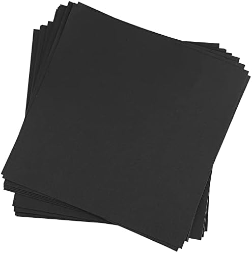 Seunmuk 150 חבילה 12 x 12 אינץ 'נייר קרטון שחור, 80 קילוגרם קרטון צבעוני להדפסה שחור, מלאי כרטיסי כיסוי לראקרים,