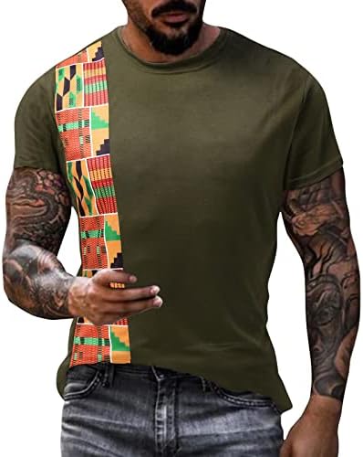 חולצות טריקו של קיץ UBST לגברים, טלאי בוהו אתני אפריקני