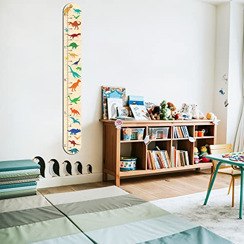 תרשים צמיחת עץ לילדים, בנים ובנות / דינוזאור חדר תפאורה לבנים, מותאם אישית גובה מדידה קיר תרשים