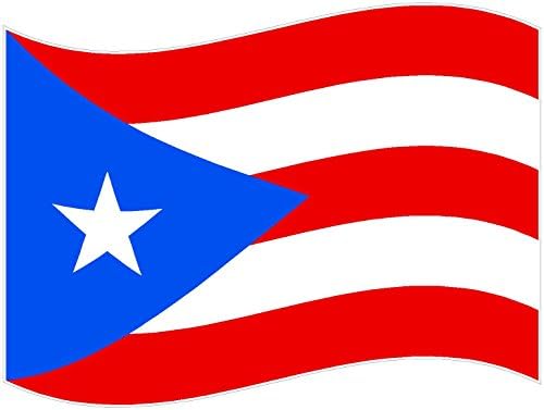 דגל מנופף פוארטו ריקו 3x5 אינץ 'ארץ עולמית אמריקה ארצות הברית מדבקת צבע מדבקות מדינת ויניל - תוצרת