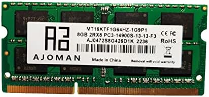 AJOMAN 8GB PC3L-14900S DDR3 / DDR3L נייד RAM 1866MHz 1867MHz SODIMM 2RX8 1.35V NONE ECC UNFEUFFED