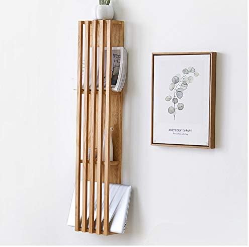 Hanshan Hanging Wall Holder Holder Maginer Magagen Rack Magake Rack, מדף ספרי עץ מוצק הגנה על