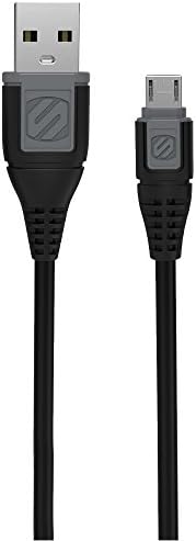 Scosche MA4WG-SP Strikeline USB ל- Micro-USB Charge & Sync Cable עבור כל התקני המיקרו-USB 4-FT. בלבן/אפור