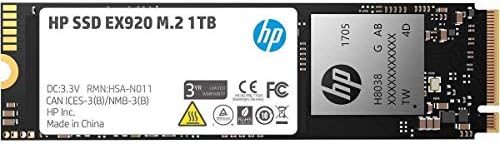 HP EX920 M.2 1TB PCIE 3.1 X4 NVME 3D TLC NAND כונן מצב מוצק פנימי מקסימום 3200 MBPS 2YY47AAABC
