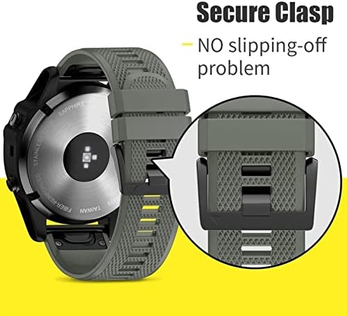XJIM Sport Silicone Watchband רצועת כף היד עבור Garmin Fenix ​​7 7x 6x 6 Pro 5x 5 Plus 3HR 22 26 ממ EasyFit
