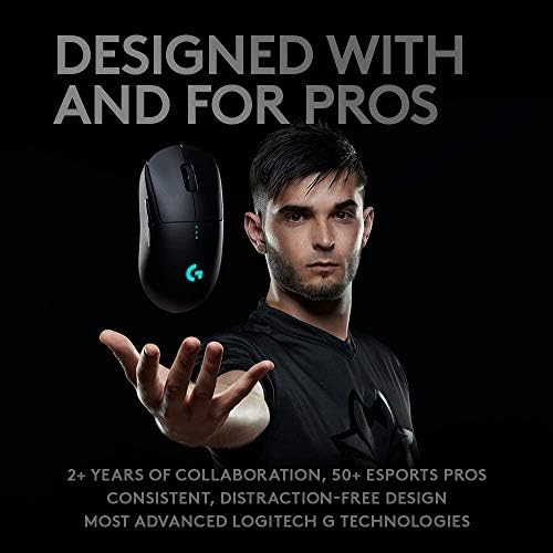 Logitech G אוזניות המשחקים Pro, Black & G Pro Wireless Gaming Mouse עם ביצועי ציון Esports