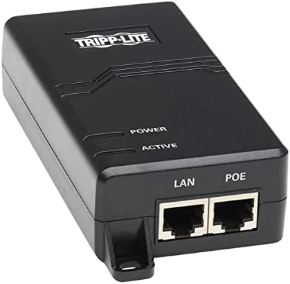Tripp Lite 1-Port Gigabit Poe+ Midspan מזרק פעיל 30W Power Over Ethernet, IEEE 802.3AT/802.3AF, מתאם תקע בינלאומי