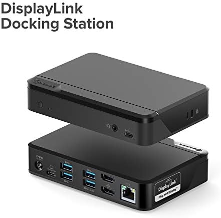 תחנת עגינה תאומה אוניברסלית של תאומים HD, תואם USB-C & USB-A-תצוגה כפולה 1080p@60Hz, 2x HDMI, 1 x USB-C