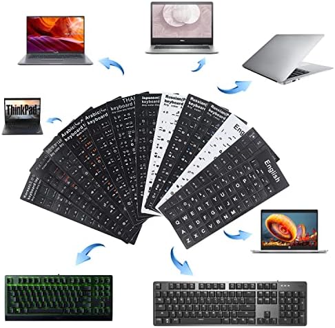 3 חבילה אוניברסלי ערבית מקלדת מדבקות, שחור רקע עם לבן אותיות עבור מחשב נייד מחשב נייד שולחן עבודה, החלפת מחשב