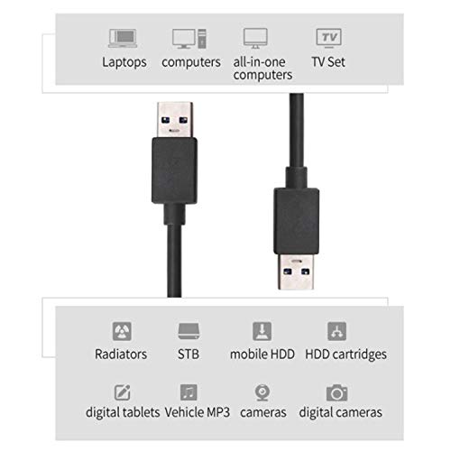 לוויטיטיל דיגיטלי USB 3.0 כבל נתונים זכר לזכר מסוג A Superspeed 5Gbps חוט אוניברסלי PVC חוט שחור 6 רגל