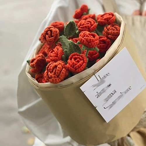 יד סרוג יצירתי כתום רב ראשים ורדים לשלוח חברה לשלוח חברות מתנות
