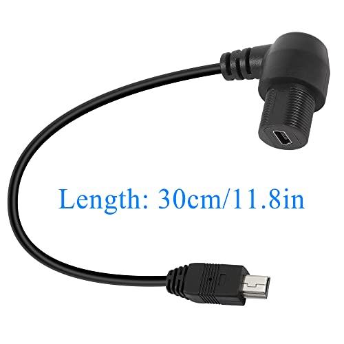 Qianrenon 90 מעלות זווית מיני USB עגול שקוע כבל הארכה אטום למים מיני USB 5 סיכה זכר לזווית ימנית כבל