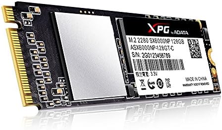 Adata XPG SX6000 PCIE 128GB 3D NAND PCIE GEN3X4 M.2 2280 NVME 1.2 R/W עד 1000/800MB/S כונן מצב מוצק