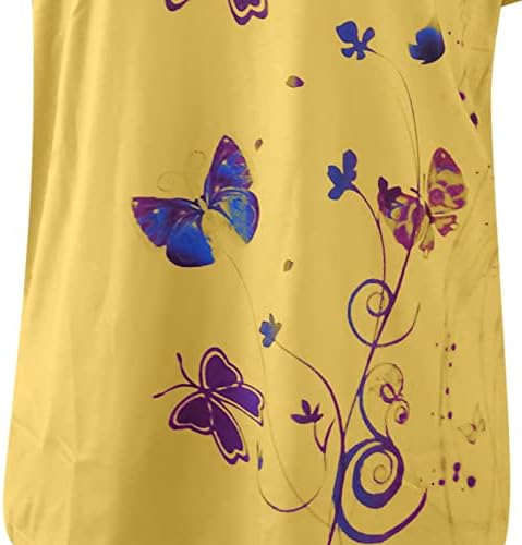 חולצות שרוול קצר לנשים נ 'צוואר ספנדקס פרפר פרחים הדפס פרחוני רופף חולצות חולצות נערות נערות 2023 UL