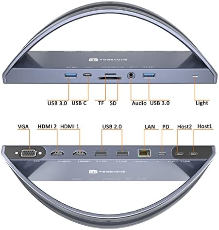 USB C תחנת עגינה כפולה צג ה-MacBook Pro/Air, כבל USB C רציף כפול HMDI, USB C-Hub עם 2 HDMI 4K עבור