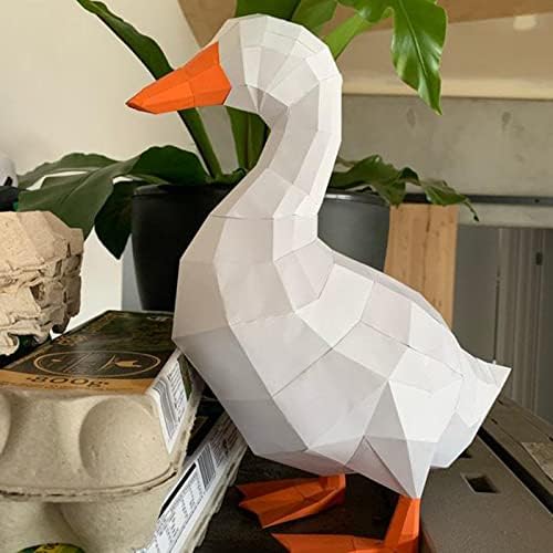 WLL-DP DUCK DIY מלאכה לנייר תלת מימד פסל נייר קישוטי קישוט לקישוט הבית גביע נייר יצירתי דגם נייר