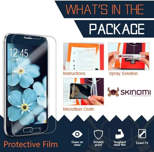 מגן מסך Skinomi התואם לסוני Xperia Z5 ברור TechSkin TPU אנטי-בועל HD סרט HD